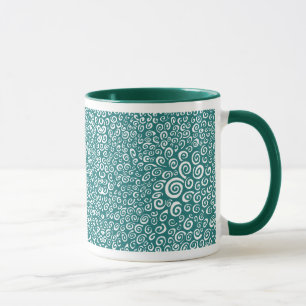 Spirals - Hunter Green op White Mok