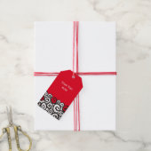Spirals Patroon Zwart-wit en jouw ideeën Cadeaulabel (Met Touw)