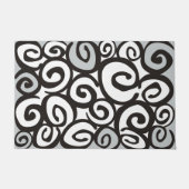 Spirals Patroon Zwart-wit en jouw ideeën Deurmat (Voorkant)