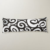 Spirals Patroon Zwart-wit en jouw ideeën Lichaamskussen (Achterkant)