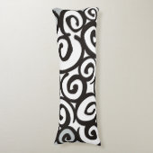 Spirals Patroon Zwart-wit en jouw ideeën Lichaamskussen (Voorkant Verticaal)