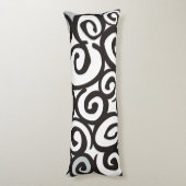 Spirals Patroon Zwart-wit en jouw ideeën Lichaamskussen (Achterkant (Verticaal))