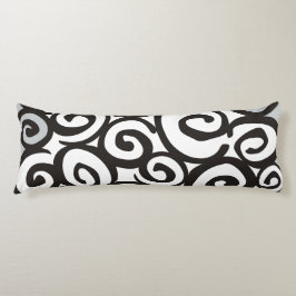 Spirals Patroon Zwart-wit en jouw ideeën Lichaamskussen