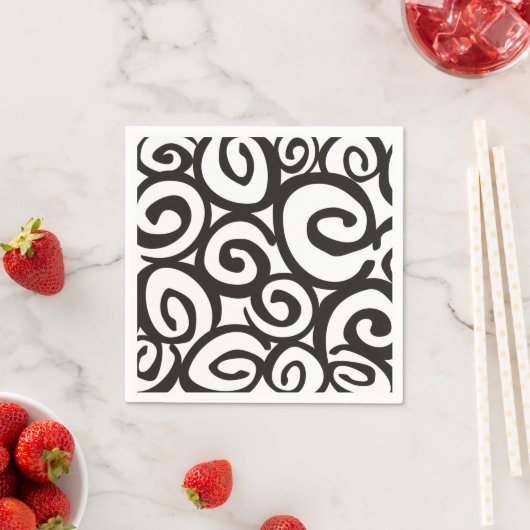 Spirals Patroon Zwart-wit en jouw ideeën Servetten (Insitu)