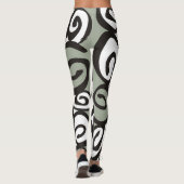 Spirals Pattern Black & White + uw backgr. kleur Leggings (Achterkant)
