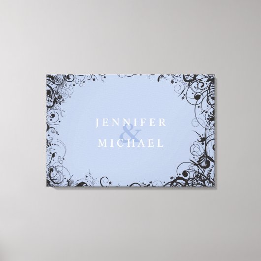 SPIRALS & STARS Joodse bruiloft Sign-In Board Canvas Afdruk (Voorkant)