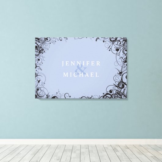 SPIRALS & STARS Joodse bruiloft Sign-In Board Canvas Afdruk (Insitu (Houten vloer))