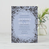 SPIRALS & STARS Joodse bruiloft uitnodiging (Staand voorkant)