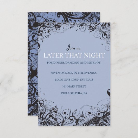 SPIRALS & STARS Wedding Reception Party Kaart (Voorkant / Achterkant)