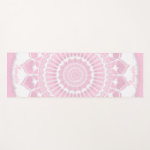 Spirals Stippen Bloemen Roze Witte Henna Mandala Yogamat (Voorkant (horizontaal))