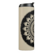Spirals Stippen Flowers Black Tan Henna Mandala Thermosbeker (Gedraaid links)