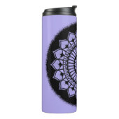 Spirals Stippen Flowers Lavender Black Henna Manda Thermosbeker (Gedraaid links)