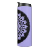 Spirals Stippen Flowers Lavender Black Henna Manda Thermosbeker (Geroteerd rechts)