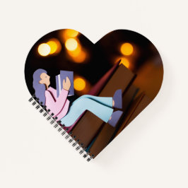 Spiralvormig notitieboek in hartvorm