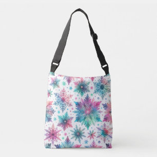Spirated Snowflakes Crossbody Tas