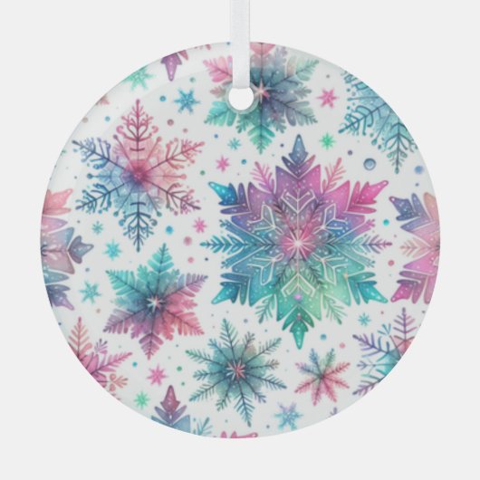 Spirated Snowflakes Glas Ornament (Voorkant)