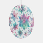 Spirated Snowflakes Glas Ornament (Voorkant links)