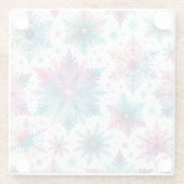 Spirated Snowflakes Glazen Onderzetter (Achterkant)