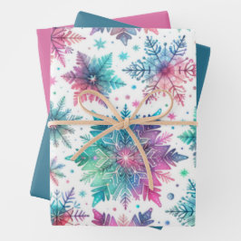 Spirated Snowflakes Inpakpapier Vel