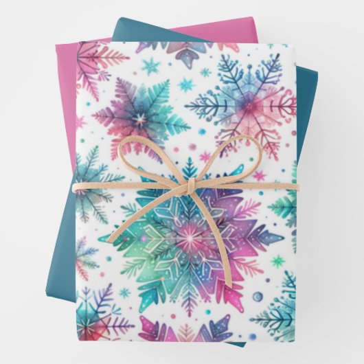 Spirated Snowflakes Inpakpapier Vel (In situ)