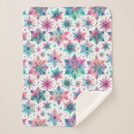 Spirated Snowflakes Sherpa Deken