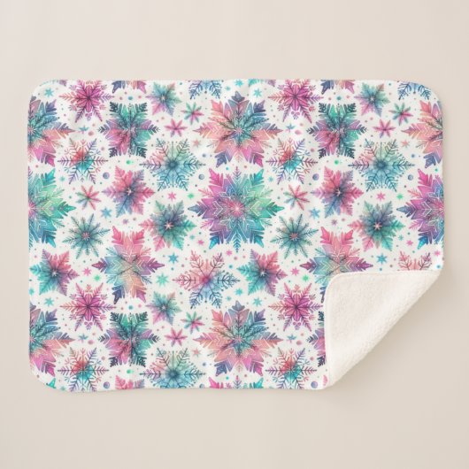 Spirated Snowflakes Sherpa Deken (Voorkant (horizontaal))