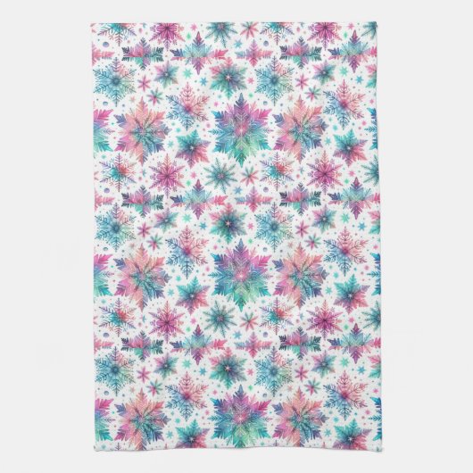 Spirated Snowflakes Theedoek (Verticaal)