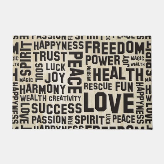 Spirit Affirmations of life BLACK + je rug. Deurmat (Voorkant)