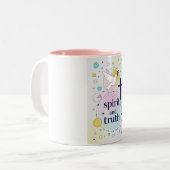 Spirit and Truth Christian Coffee Mug Tweekleurige Koffiemok (Voorkant links)