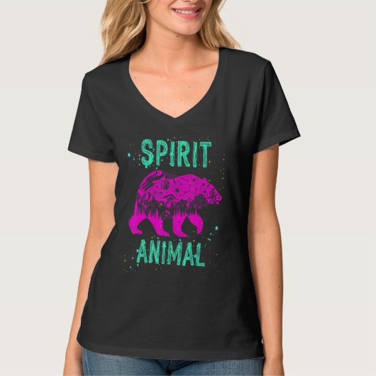 Spirit Animal Bear Lover Comfort Cute Pink Animals T-shirt (Voorkant)