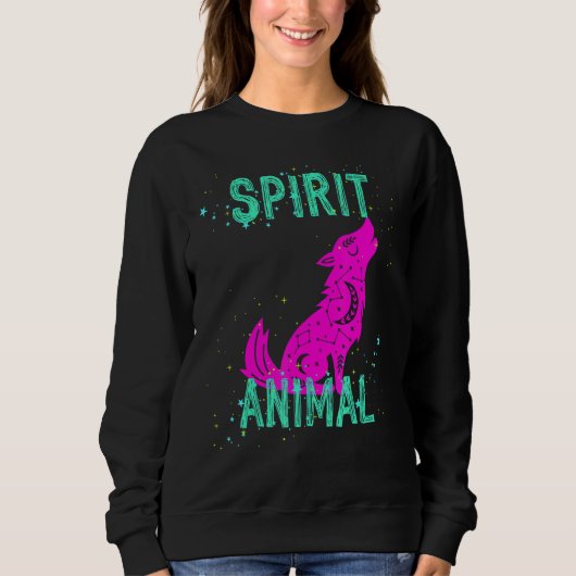 Spirit Animal Celestial Wolf Animals Comfort Cute  Trui (Voorkant)