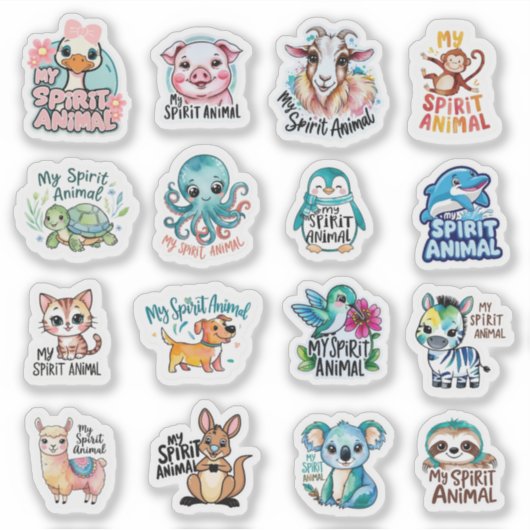 Spirit Animal Custom-Cut Vinyl Stickers (Voorkant)