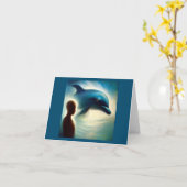 Spirit Animal Dolphin 2 Gevouwen Wenskaart Kaart (Gele Bloem)