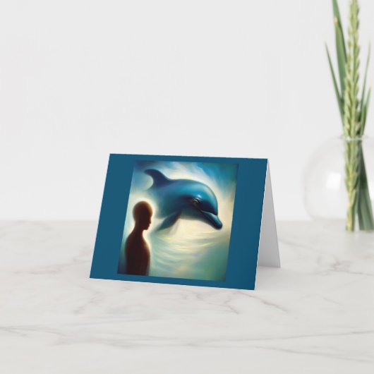 Spirit Animal Dolphin 2 Gevouwen Wenskaart Kaart (Voorkant)