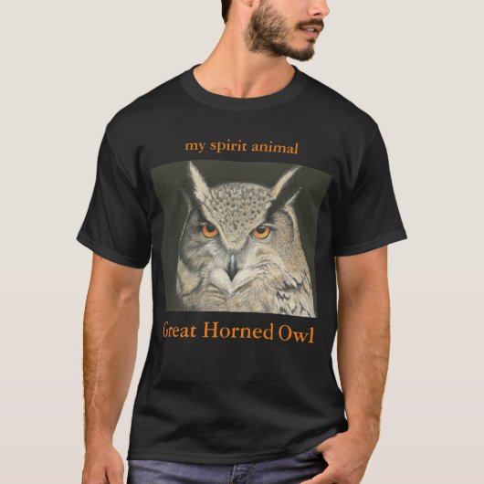Spirit Animal Great Horned Owl T-shirt (Voorkant)