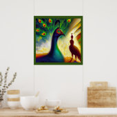 Spirit Animal Peacock 3 Poster (Keuken)