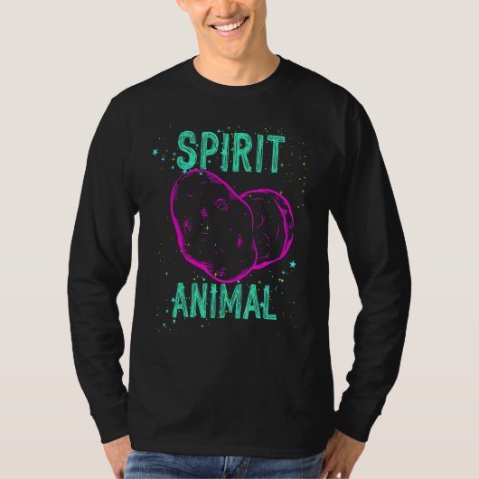 Spirit Animal Potato Lover Pink Funny Comfort Cute T-shirt (Voorkant)