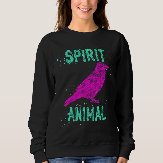 Spirit Animal Raven Lover Pink Animals Comfort Cut Trui (Voorkant)