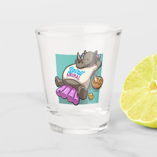 Spirit Animal Rhino Grappige neushoorn Cartoon Shot Glas