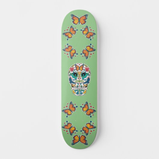 Spirit Animal Sugar Skull en Butterfly Skateboard (Voorkant)