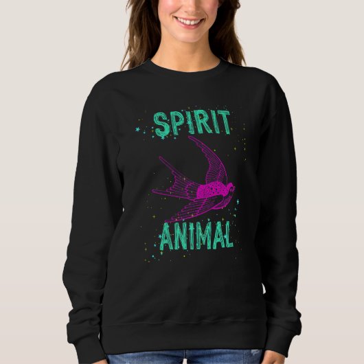 Spirit Animal Swallow Bird Pink Animals Comfort Cu Trui (Voorkant)