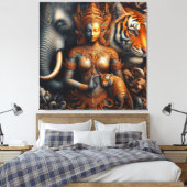 spirit artwork olifant tijger canvas afdruk (Insitu (Slaapkamer))