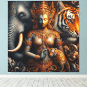 spirit artwork olifant tijger canvas afdruk (Insitu (Houten vloer))