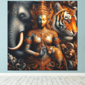 spirit artwork olifant tijger canvas afdruk (Insitu (Houten vloer))