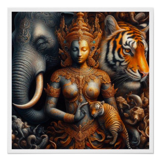 spirit artwork olifant tijger perfect poster (Voorkant)
