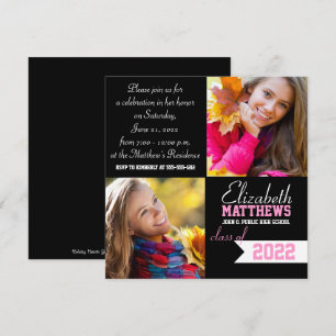 Spirit Banner Twee Foto Afstudeerfeest Kaart