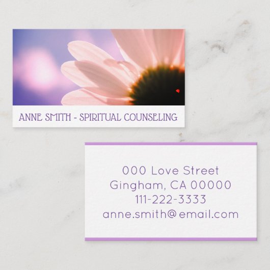 Spirit BLumen Himmel Gänseblümchen Berater Visitekaartje (Voorkant / Achterkant)