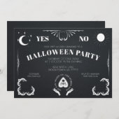 Spirit Board Celestial Black & White Halloween Kaart (Voorkant / Achterkant)