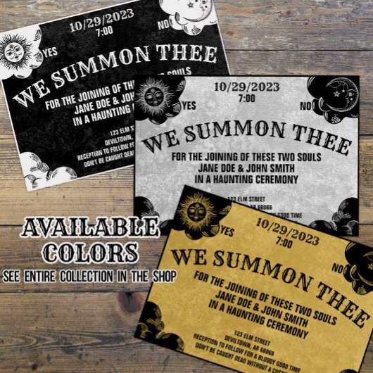 Spirit Board Gothic Halloween Wedding of Shower Kaart