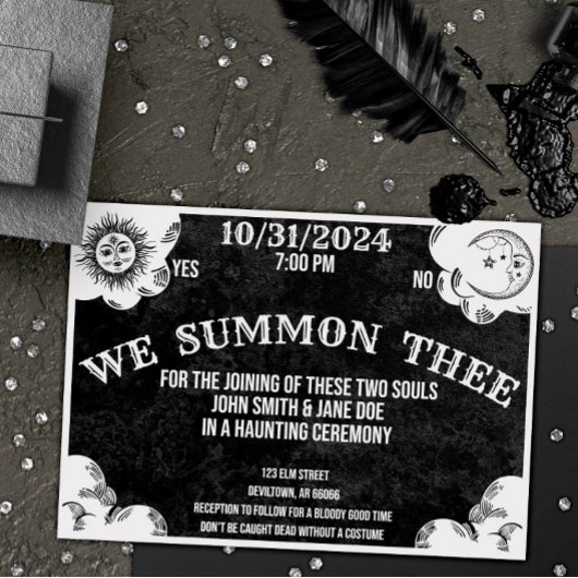 Spirit Board Gothic Halloween Wedding of Shower Kaart